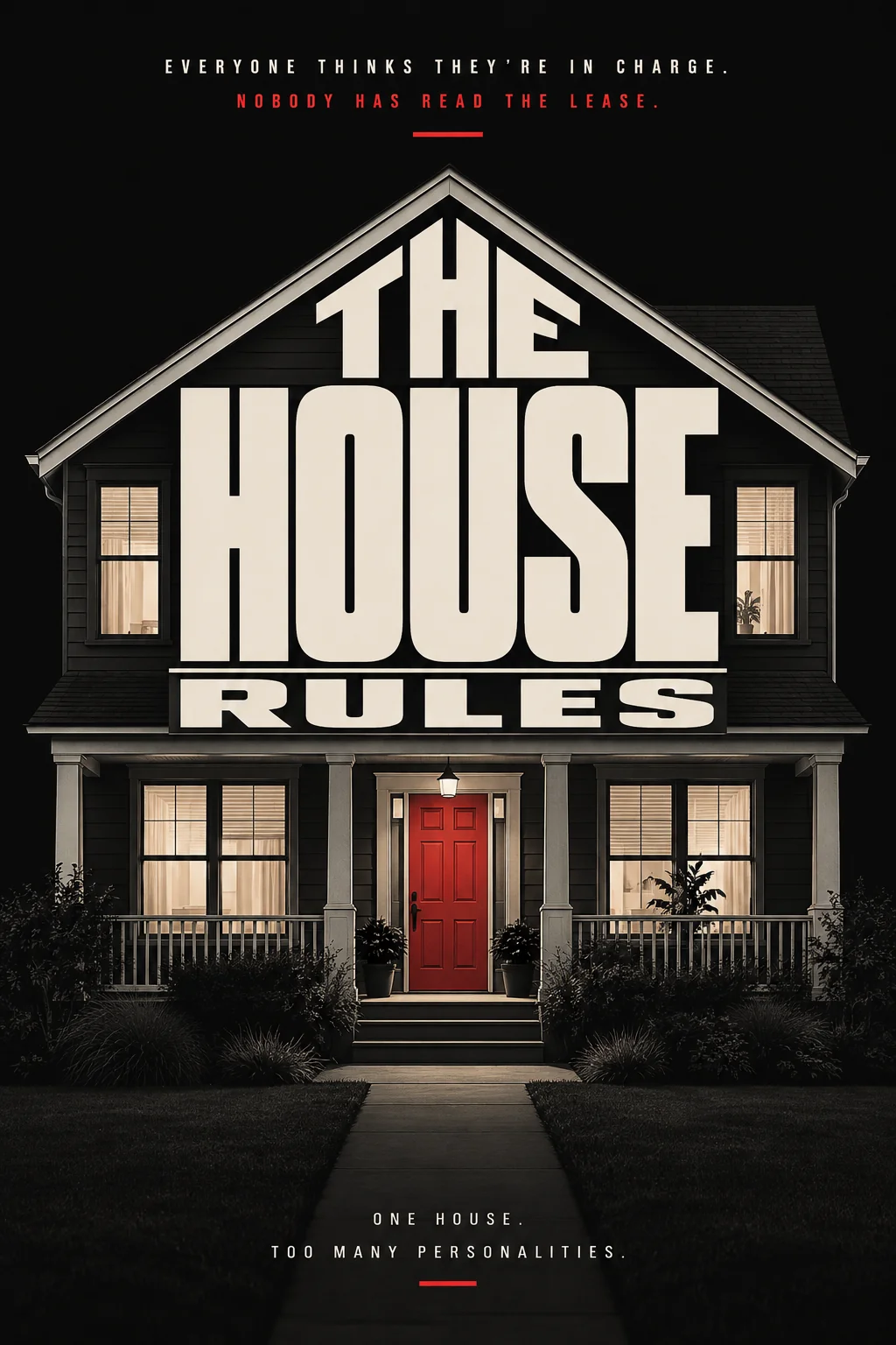 The House Rules key art — a suburban house at night under the show title.